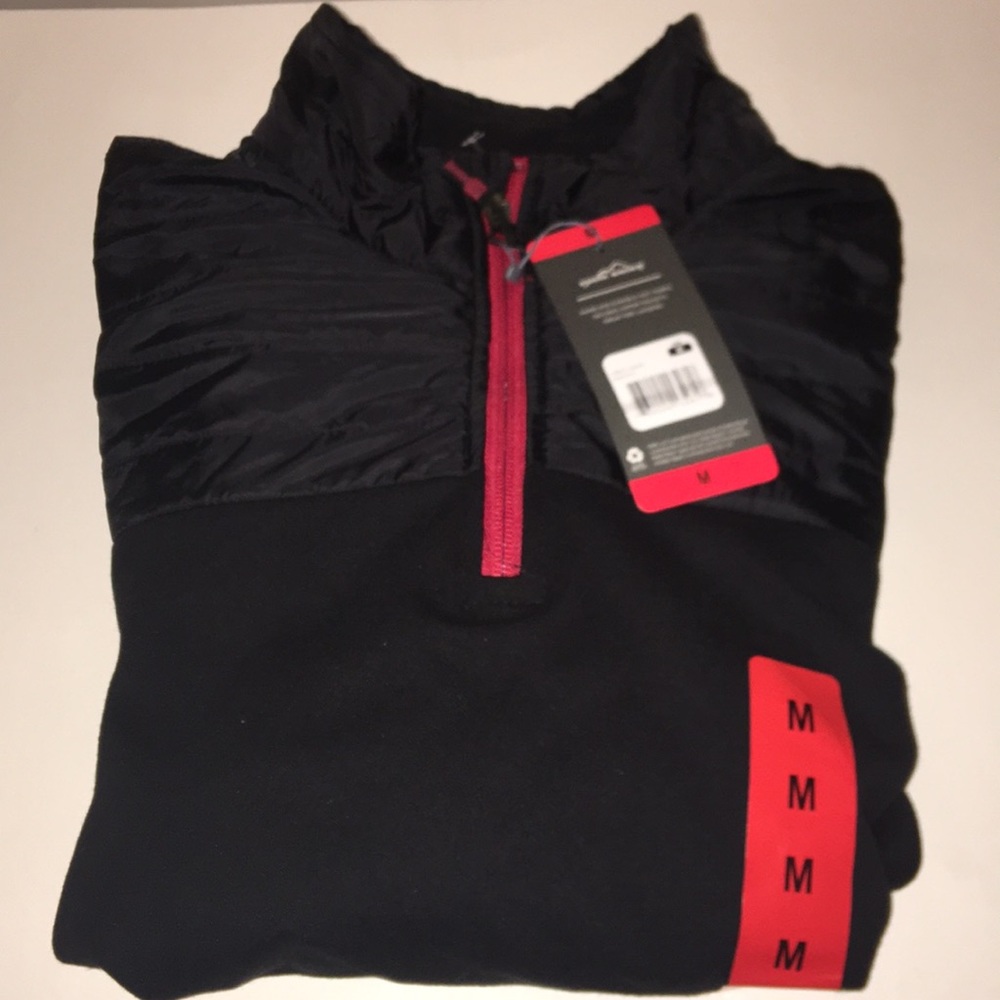 Eddie Bauer Men's Mixed Media 1/4 Zip Pullover - Picture 4 of 4